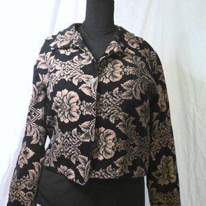 David Paul Flower Black Background Elegant Blazer